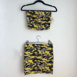 Yellow Camo two piece set